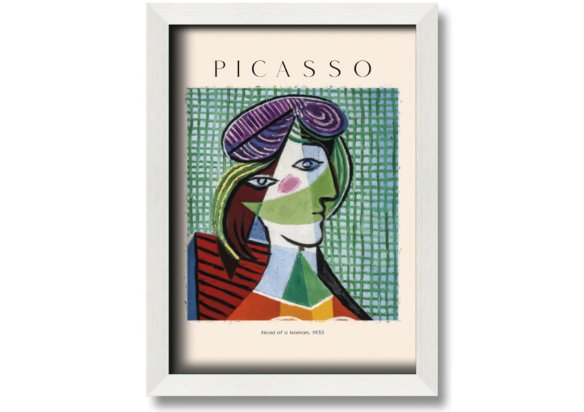 Head Of A Woman, 1935 by Picasso, printed on coated polyester canvas, mounted on a 44mm box frame, ready to hang.